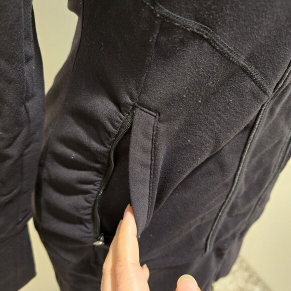 Athleta Rishi Yoga Fitted Jacket Full Zip Womens Small Black Athleisure Workout - Picture 5 of 12